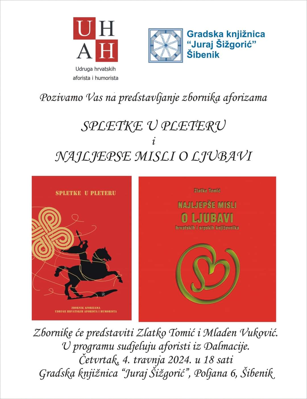 Pozivnica UHAH Sibenik