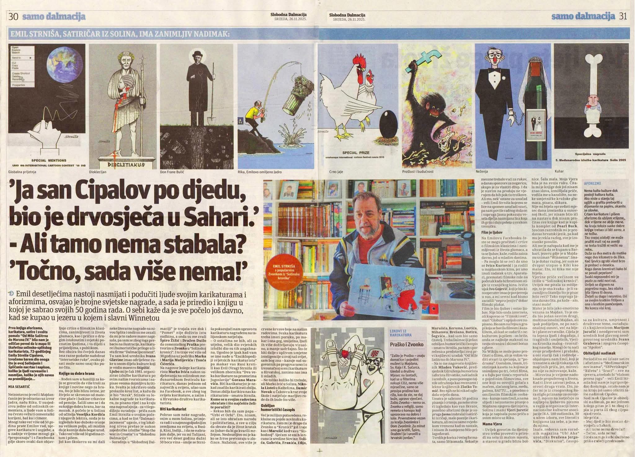 Emil Strnia u Slobodnoj Dalmaciji