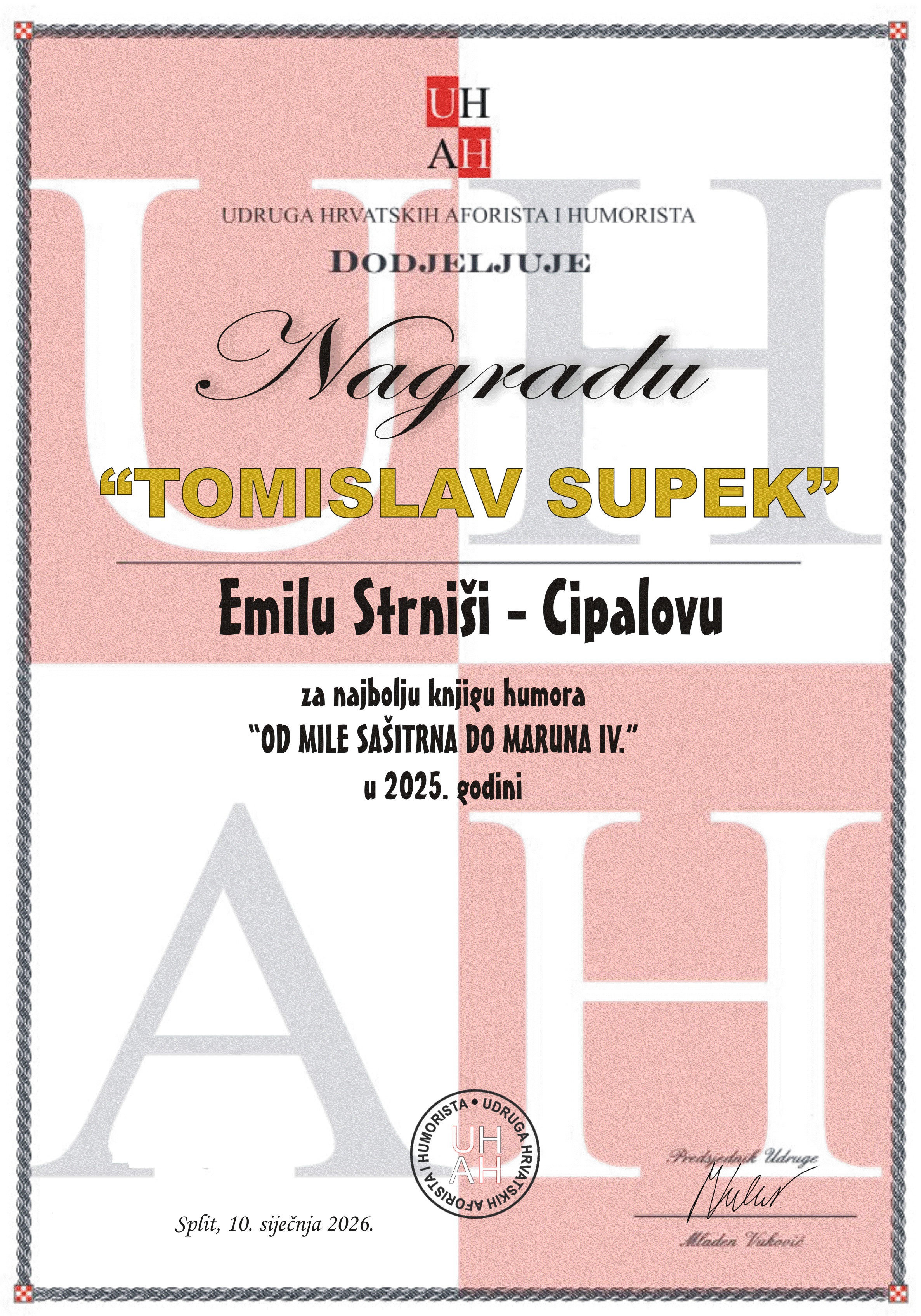 Nagrada Emil Strnia Cipalov